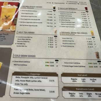 The Alley - Menu - Bubble Tea Near Me - Fairfax, Virginia The Alley - Menu - Bubble Tea Near Me - Fairfax, Virginia