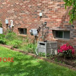 Chad's Landscaping - Before: Side garden area with old border