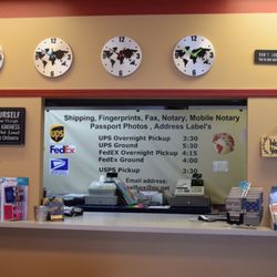 Foothill Mailbox - Pick up times posted just behind the front counter.
