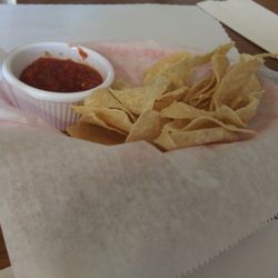 Dutch Mill Cafe & Bar - Complimentary chips and salsa are a nice touch but they were stale