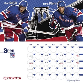 Call Me Creative - NY Rangers Calendar. - Graphic Design Near Me