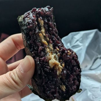Ohayo Bread House - 3 bites into eel purple rice ball - Bakeries Near Me - Brooklyn, New York