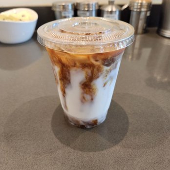 Temple Coffee - Iced latte made with almond milk. - Coffee & Tea Near Me - Davis, California Temple Coffee - Iced latte made with almond milk. - Coffee & Tea Near Me - Davis, California
