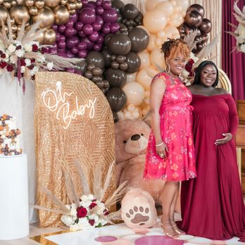 The Balloon Boutique - Luxurious baby shower balloon backdrop with teddy bear, florals, and gold accents. Elegant focal wall for high-end celebrations. - Party & Event Planning Near Me The Balloon Boutique - Luxurious baby shower balloon backdrop with teddy bear, florals, and gold accents. Elegant focal wall for high-end celebrations. - Party & Event Planning Near Me