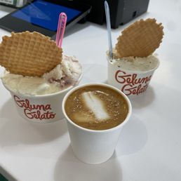 Gelato and cortado
