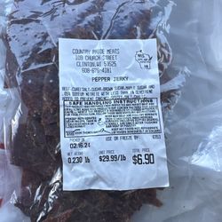 Country Pride Meats - Unspicy pepper jerky.