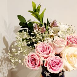 Piggly Wiggly #430 - The newer/pinker roses (on left) are actually a little on the older side, but they're good enough for a still life ;)