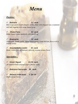 Menu photo 1 Yiayia's Greek Bakery Dallas, TX Menu photo 1 Yiayia's Greek Bakery Dallas, TX