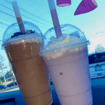 Lucky Penguin - Taro Ocean and Chocolate Peanut Butter milkshake - Ice Cream & Frozen Yogurt Near Me - Glen Head, New York