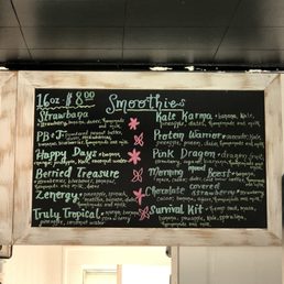 Smoothies menu