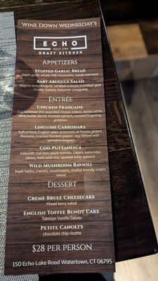Menu photo 6 Echo Craft Kitchen Watertown, CT