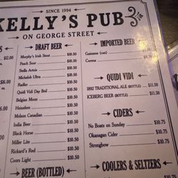 Kellys Pub - Partial beer list