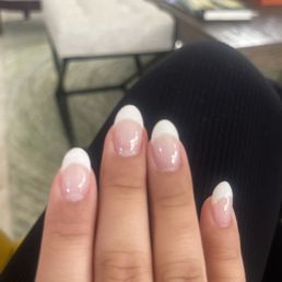 Uneaven French tip lumpy nails
