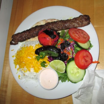 Fanoos Grill - Beef Koobideh - 2 strips of charbroiled seasoned beef were included in this dish. - Middle Eastern Near Me - Torrance, California Fanoos Grill - Beef Koobideh - 2 strips of charbroiled seasoned beef were included in this dish. - Middle Eastern Near Me - Torrance, California