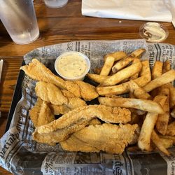 Fried southern catfish with fries.