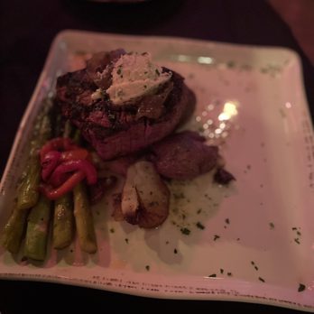 Black Sheep Restaurant - Black and bleu filet with asparagus vs portobello mushroom - New American Near Me - Blue Ridge, Georgia Black Sheep Restaurant - Black and bleu filet with asparagus vs portobello mushroom - New American Near Me - Blue Ridge, Georgia
