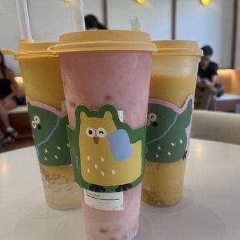 Owly Tea & Crepe - Watermelon Slush, two Mango somethings - Bubble Tea Near Me - Irvine, California Owly Tea & Crepe - Watermelon Slush, two Mango somethings - Bubble Tea Near Me - Irvine, California