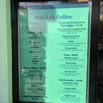 Mad Lab Coffee - menu - Coffee & Tea Near Me - Los Angeles, California Mad Lab Coffee - menu - Coffee & Tea Near Me - Los Angeles, California