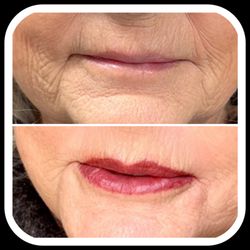 Fruition Permanent Makeup - Lip blushing before and after #brows #lipblushing #permanentmakeup #cosmetictattoos