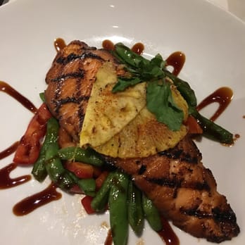 Chef Chai - Grilled Fresh New Zealand King Salmon with Kabayaki Sauce and Spicy Pineapple. - Asian Fusion Near Me - Honolulu, Hawaii