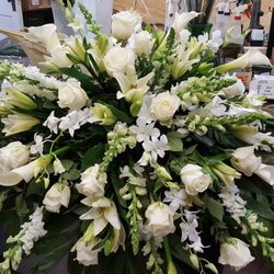 O'Bryan's Flowers & Gifts - White casket spray