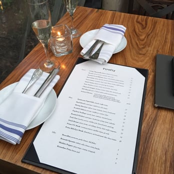 Firefly - Menu and table setting. - New American Near Me - Studio City, California
