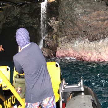 Na Pali Pirates - This loop around cave had an amazing waterfall coming down inside.  Totally beautiful! - Boat Tours Near Me