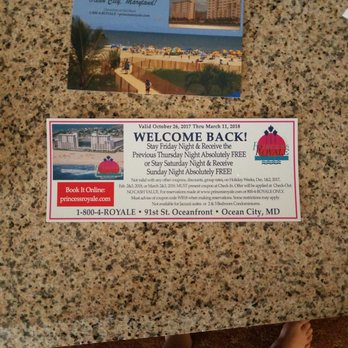 Princess Royale - Welcome back coupon valid 10/26 thru March 11th - Resorts Near Me - Ocean City, Maryland Princess Royale - Welcome back coupon valid 10/26 thru March 11th - Resorts Near Me - Ocean City, Maryland