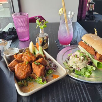 Modern Love - Chick'n Bacon Ranch with Potato Salad, Seitan Buffalo Wings, and Butterfly Lemonade - Vegan Near Me - Omaha, Nebraska Modern Love - Chick'n Bacon Ranch with Potato Salad, Seitan Buffalo Wings, and Butterfly Lemonade - Vegan Near Me - Omaha, Nebraska