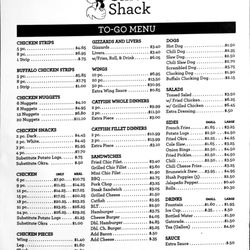The Chicken Shack - CHICKEN SHACK menu in Woodbury, Georgia.