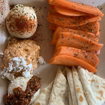 Luna Grill Market Place - Dip Trio - Greek Near Me - Irvine, California Luna Grill Market Place - Dip Trio - Greek Near Me - Irvine, California