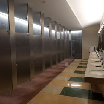 Indian Meadow Service Plaza - Ladies room has two rows like this. Diaper station on wall at end of sinks. - Shopping Centers Near Me - West Unity, Ohio Indian Meadow Service Plaza - Ladies room has two rows like this. Diaper station on wall at end of sinks. - Shopping Centers Near Me - West Unity, Ohio