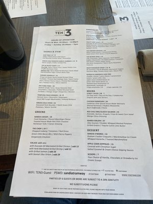 Menu photo 4 TEN 3 Albuquerque, NM