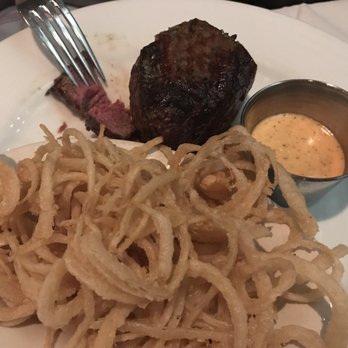 B Christopher's - The petite filet mignon. Cooked perfectly in the center, overdone in the edges. Great flavor...it was fantastic tasting. - American Near Me - Greensboro, North Carolina B Christopher's - The petite filet mignon. Cooked perfectly in the center, overdone in the edges. Great flavor...it was fantastic tasting. - American Near Me - Greensboro, North Carolina