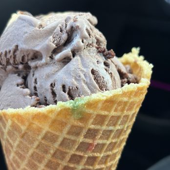 Tony D's Craft Creamery - Rocky Neck Chocolate ice cream with a handcrafted sprinkle cone. - Seafood Near Me - Niantic, Connecticut Tony D's Craft Creamery - Rocky Neck Chocolate ice cream with a handcrafted sprinkle cone. - Seafood Near Me - Niantic, Connecticut