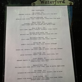 Cork Harbour Pub - Cocktail menu - Pubs Near Me - Pittsburgh, Pennsylvania