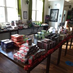 Untapped Games - Sale/Clearance tables replaced our normal play area during COVID. The store is spaced to allow socially distanced browsing.