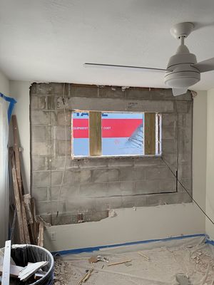 Windows replacement - We have completed a big project to replace windows with the expansion of the window opening for larger windows.