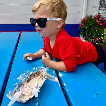 Rapid River Dairy Flo - Tucker has had his fill! - Ice Cream & Frozen Yogurt Near Me - Rapid River, Michigan