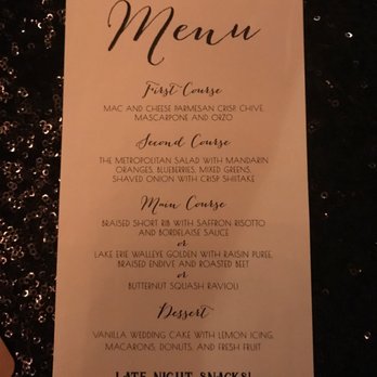 The Metropolitan At The Nine - a menu for a fancy dinner - Lounges Near Me - Cleveland, Ohio The Metropolitan At The Nine - a menu for a fancy dinner - Lounges Near Me - Cleveland, Ohio