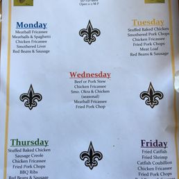The menu as of June 2017