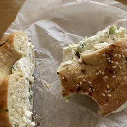 everything bagel with jalapeño cream cheese