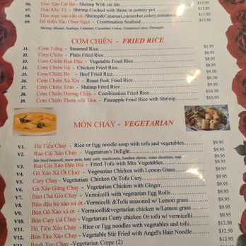 Binh Minh Vietnamese Restaurant - Menu 2 Mar 2022 - Vietnamese Near Me - Greensboro, North Carolina