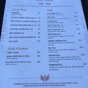Red Phoenix - Happy hour menu - Asian Fusion Near Me - Palm Beach Gardens, Florida