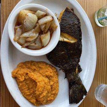 Basnight's Lone Cedar Cafe - Flounder, sweet potatoes, roasted onions - Seafood Near Me - Nags Head, North Carolina Basnight's Lone Cedar Cafe - Flounder, sweet potatoes, roasted onions - Seafood Near Me - Nags Head, North Carolina