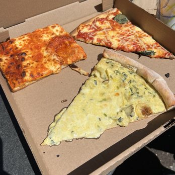 Artichoke Basille's Pizza - Vodka Sicilian Square, Margherita Slice and Artichoke Slice. - Pizza Near Me - Berkeley, California