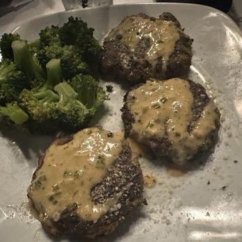 Half Shell Oyster House - Seafood Stuffed Portabellas with broccoli - Seafood Near Me - Tuscaloosa, Alabama Half Shell Oyster House - Seafood Stuffed Portabellas with broccoli - Seafood Near Me - Tuscaloosa, Alabama