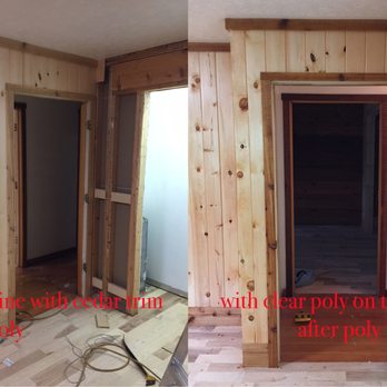 O'Keefe Flooring - Custom trims: knotty pine walls w/ cedar trims - Flooring Near Me O'Keefe Flooring - Custom trims: knotty pine walls w/ cedar trims - Flooring Near Me