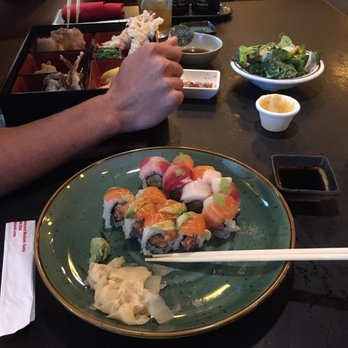 Circle Sushi - caterpillar roll and Rainbow Roll - Sushi Bars Near Me - Atlanta, Georgia