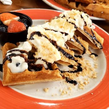Nosh on Park - Cannoli "pancakes"... i ordered pancakes, they brought waffles lol - Breakfast & Brunch Near Me - Rockville Centre, New York Nosh on Park - Cannoli "pancakes"... i ordered pancakes, they brought waffles lol - Breakfast & Brunch Near Me - Rockville Centre, New York